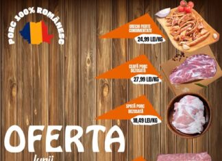 Pulpă, ceafă și cotlet de porc la preț promoțional la Onești