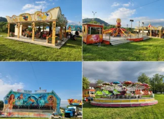 Parc de distracții uriaș la Onești: caracatiță, mașinuțe cu drifturi și carusel pentru copii