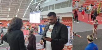 (FOTO) Prezență surpriză la Onești! Bănel Nicoliță își susține fiica la concursul internațional de gimnastică dedicat Nadiei Comăneci