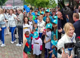 (VIDEO) Nadia Comăneci, primită cu aplauze și urale la Onești. Prima Doamnă a României și mari campioni ai sportului, alături de „Zeița de la Montreal”