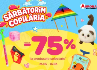 Copilăria se sărbătorește la Aurora Multimarket Onești, Moinești și Bacău – cu reduceri de până la -75%!