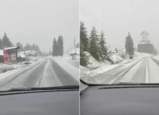 (VIDEO): Imagini incredibile: unde a nins și s-a așternut zăpada ca în decembrie, în mai. Imagini virale
