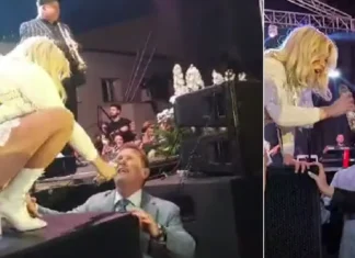 (VIDEO) Scenă de colecție la Onești: Loredana l-a învățat pe Bart Conner să cânte „Zig-zagga”. Nadia Comăneci a intrat imediat în joc