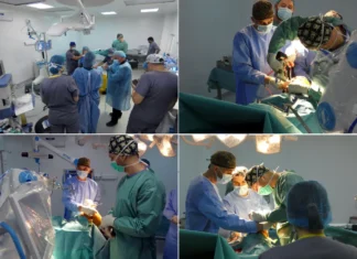 (FOTO) Premieră medicală la SJU Bacău. Prima operație de protezare totală a genunchiului asistată de robot, realizată cu succes