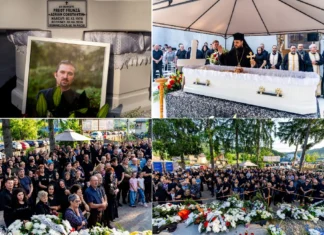 (GALERIE FOTO) Emoție la Luncani: sute de credincioși s-au rugat pentru părintele Adrian Frunză, care și-a pierdut viața într-un teribil accident de motocicletă. Preasfințitul Teofil Trotușanul a oficiat slujba stâlpilor