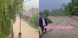 (VIDEO) Viituri și inundații după furtuna de sâmbătă în județul Bacău. Străzi sub apă la Tuta, viitură la Pârăul Boghii
