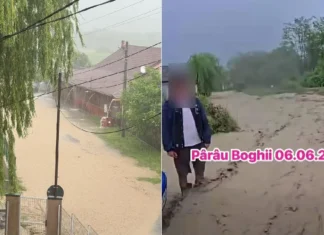 (VIDEO) Viituri și inundații după furtuna de sâmbătă în județul Bacău. Străzi sub apă la Tuta, viitură la Pârăul Boghii