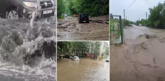 (VIDEO) Vreme extremă în toată țara, nu doar în Bacău: Ploile torențiale au făcut ravagii în mai multe județe. Trafic blocat complet pe DN10, inundații și cantități de precipitații excepționale de peste 80 l/mp. IMAGINI DE COȘMAR