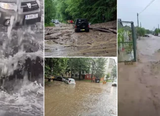 (VIDEO) Vreme extremă în toată țara, nu doar în Bacău: Ploile torențiale au făcut ravagii în mai multe județe. Trafic blocat complet pe DN10, inundații și cantități de precipitații excepționale de peste 80 l/mp. IMAGINI DE COȘMAR
