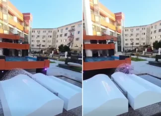 (VIDEO) Imagini în premieră cu fântâna arteziană în formă de carte de la noua Bibliotecă Județeană Bacău