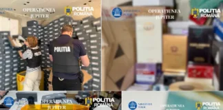 (VIDEO) Percheziții în Bacău! Mii de haine, încălțăminte, parfumuri și genți, „fake-uri” care imitau mărci celebre, ridicate de polițiști