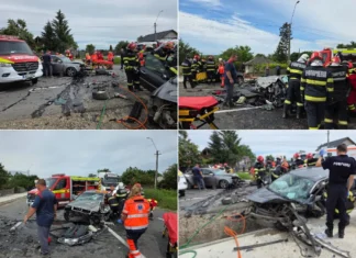 (FOTO) Accident teribil la Podu Iloaiei: doi șoferi din județul Bacău, încarcerați după o ciocnire violentă
