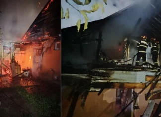 ULTIMA ORĂ: (FOTO) Incendiu puternic într-o comună băcăuană, azi-noapte: o casă și o anexă au fost cuprinse de flăcări