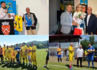 (FOTO) Fotbalul a adunat generații la Târgu Ocna. Sărbătoare pentru antrenorul Giani Florian și lansarea școlii care îi poartă numele