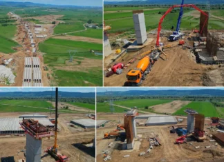 (FOTO) Cleja, punctul-cheie al Autostrăzii Moldovei A7. Umbrărescu a mobilizat peste 400 de muncitori pentru marea provocare a verii