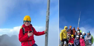 (FOTO) Oneșteanca Maria Hriscu a cucerit vulcanul Giluwe din Papua Noua Guinee. O nouă performanță spectaculoasă