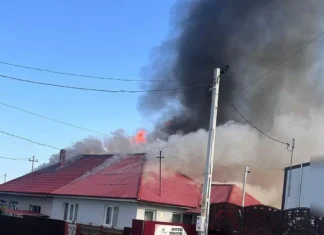 NEWS ALERT: (FOTO) Incendiu devastator în Poduri, Bacău! Două familii au rămas fără case după ce un duplex a fost cuprins de flăcări