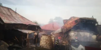 (VIDEO) Noi informații și despre incendiul din Poduri, Bacău: trei locuințe afectate pe o suprafață de 450 mp. Pompierii au salvat mai multe animale