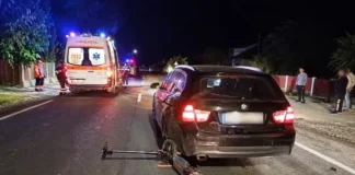 Șoferiță din Bacău, implicată într-un accident cu o trotinetă electrică! O minoră de 14 ani a ajuns la spital