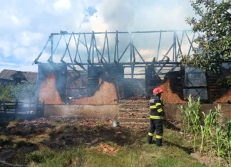NEWS ALERT: (FOTO) Incendiu puternic în comuna Bârsănești: o casă a fost cuprinsă de flăcări. Pompierii oneșteni, chemați de urgență