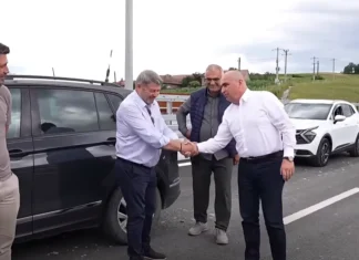 (VIDEO) Bolojan și Umbrărescu, față în față pe șantierul Autostrăzii Transilvania. Când se va circula între Cluj și Zalău