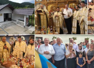 (FOTO) O nouă capelă mortuară a fost sfințită în comuna Dofteana. Investiție importantă pentru comunitatea din Bogata