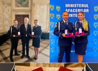 Doi polițiști din Bacău, decorați de MAI după ce au salvat un tânăr care încerca să se sinucidă