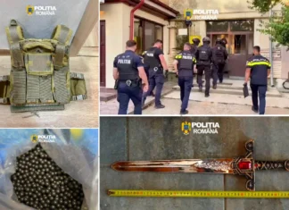 (VIDEO) Scandal în Sascut: amenințări cu bătaia, percheziții și o sabie descoperită de polițiști