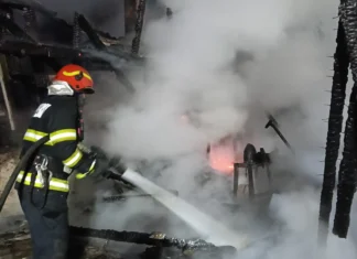 Incendiu puternic într-o gospodărie din județul Bacău. Pompierii au intervenit în toiul nopții în comuna Nicolae Bălcescu