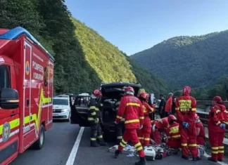 ULTIMA ORĂ: (FOTO) Incident dramatic pe DN7. Un bărbat a murit zdrobit după ce o stâncă s-a prăbușit peste mașina în care se afla