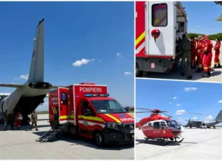 (FOTO) Operațiune de amploare: pacient de la Spitalul Județean Bacău, transferat într-un centru pentru mari arși din Belgia
