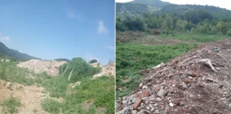 (FOTO) Peste 6.000 de metri cubi de deșeuri provenite din construcții și demolări, găsiți lângă râul Trotuș, la Târgu Ocna. Garda de Mediu Bacău a dat o amendă de 60.000 de lei