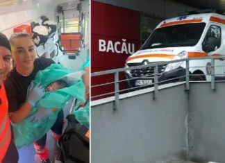 (FOTO) Un prim plâns în loc de sirene: un băiețel a venit pe lume într-o ambulanță din Bacău