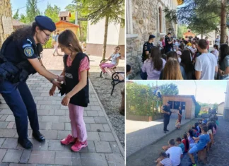 (FOTO) 120 de copii din Onești și Moinești au descoperit lumea jandarmilor. Lecție de siguranță în vacanță