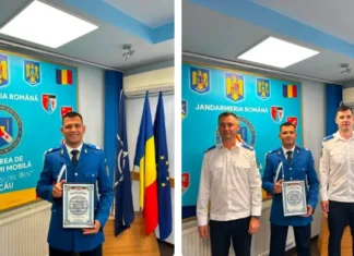 Jandarm băcăuan, premiat după ce a salvat o femeie de la înec, în Constanța