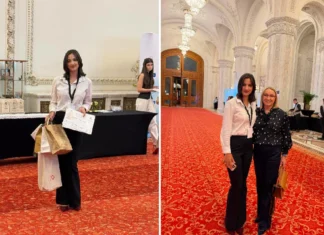 (FOTO) Ana-Dora Costea, eleva din Onești cu 10 pe linie la Bac, celebrată la Palatul Parlamentului și întâlnire cu fosta mare atletă Gabriela Szabo