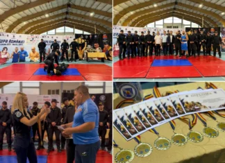 (FOTO) Sport, disciplină și spirit de echipă. Polițiștii și jandarmii băcăuani au făcut demonstrații la Cupa României de Box – Seniori U23