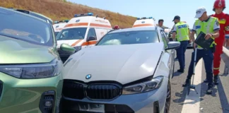 NEWS ALERT: (FOTO) Probleme pe Autostrada A2, în drum spre mare. Șase mașini s-au ciocnit, o persoană rănită