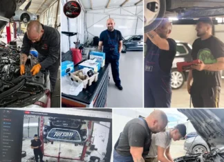 (FOTO) Service auto din Onești unde îți vezi mașina pe telefon în timp ce mecanicii lucrează la ea
