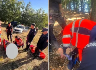 (FOTO) Accident grav în Cleja, Bacău. O persoană rănită de un tractor, intervenție dificilă în pădure