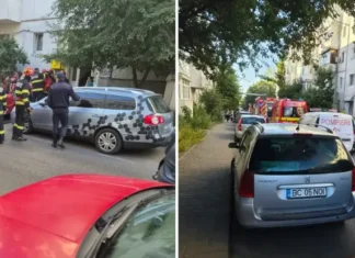 (FOTO) Incendiu într-un apartament din Bacău, 11 persoane s-au autoevacuat. O persoană a făcut atac de panică
