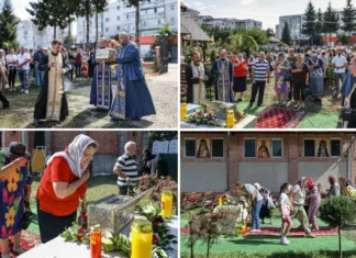 (FOTO) Momente de mare bucurie la Onești: Cinstitul Brâu al Maicii Domnului, adus spre închinare la Parohia „Sfinții Împărați”