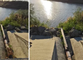 (FOTO) Descoperire gravă într-o comună din județul Bacău: ape uzate neepurate ajungeau direct în râu. Primăria, amendată cu 100.000 de lei