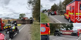 (FOTO) Tragedie pe DN15 Turda-Bacău. Doi oameni au murit după un impact frontal, trei persoane, între care un copil de 8 ani, rănite grav