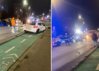 (VIDEO) Patru persoane rănite într-un accident în Bacău. Impact între un Logan și un Volkswagen
