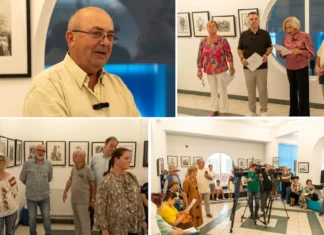 (FOTO) Vasile Văleanu, artistul oneștean stabilit la New York, și-a adus arta acasă. Vernisaj la Biblioteca „Radu Rosetti”