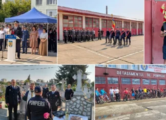 (FOTO) Ziua Pompierilor din România, marcată de ISU Bacău. Ceremonial militar și competiție de mountain bike
