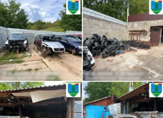 (FOTO) Dezmembrări auto fără acte de mediu, descoperite la Dărmănești. Amendă de 10.000 de lei