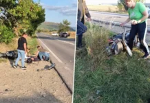 NEWS ALERT: (FOTO) Accident grav pe DN 12A Oneşti – Târgu Ocna, în Târgu Trotuș. Motociclist, leziune gravă după impactul cu un utilaj agricol