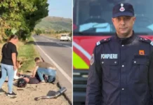 (FOTO) Pompier din Târgu Trotuș, erou în timpul liber: I-a salvat viața unui motociclist cu propria curea, după accidentul grav de pe DN12A, de lângă Onești